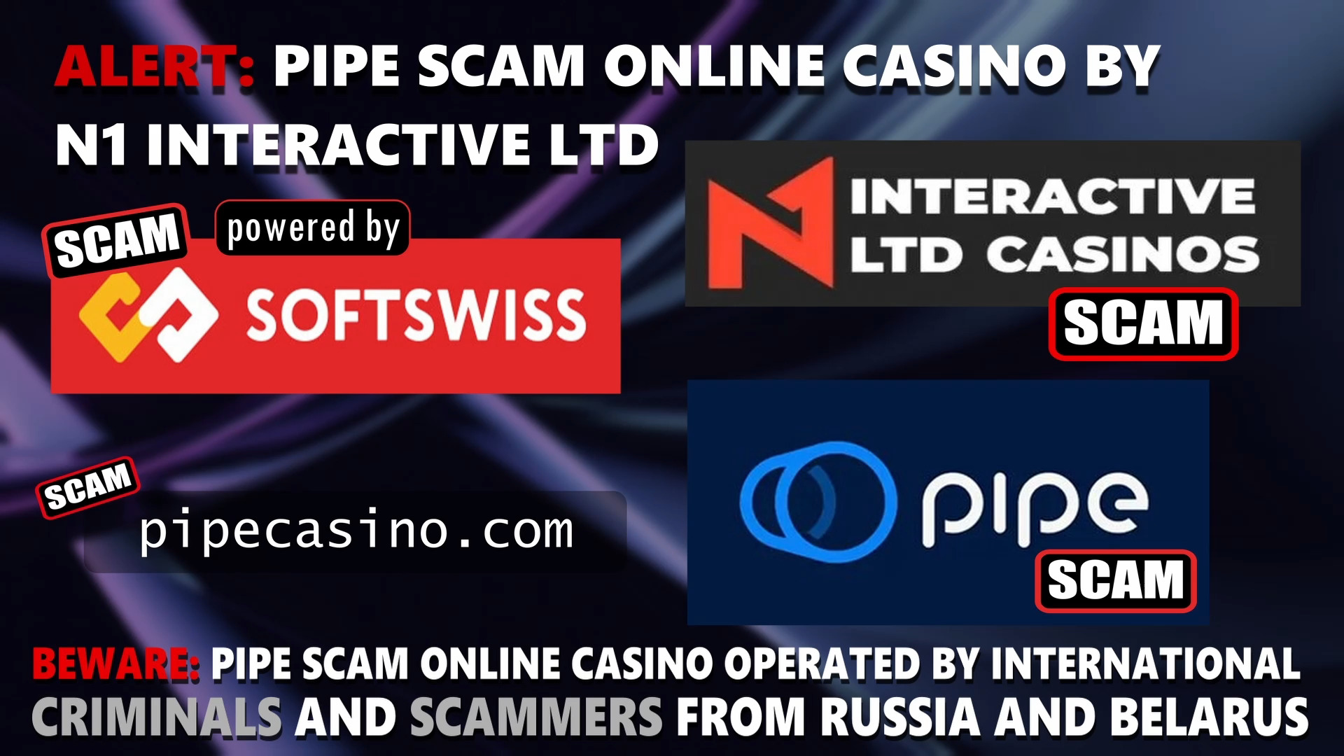 Pipe Casino scam - online casino - softswiss - softswiss scam