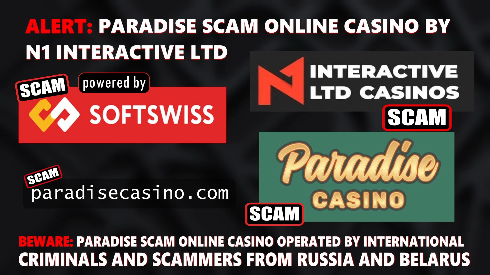 paradise Casino scam - online casino - softswiss - softswiss scam